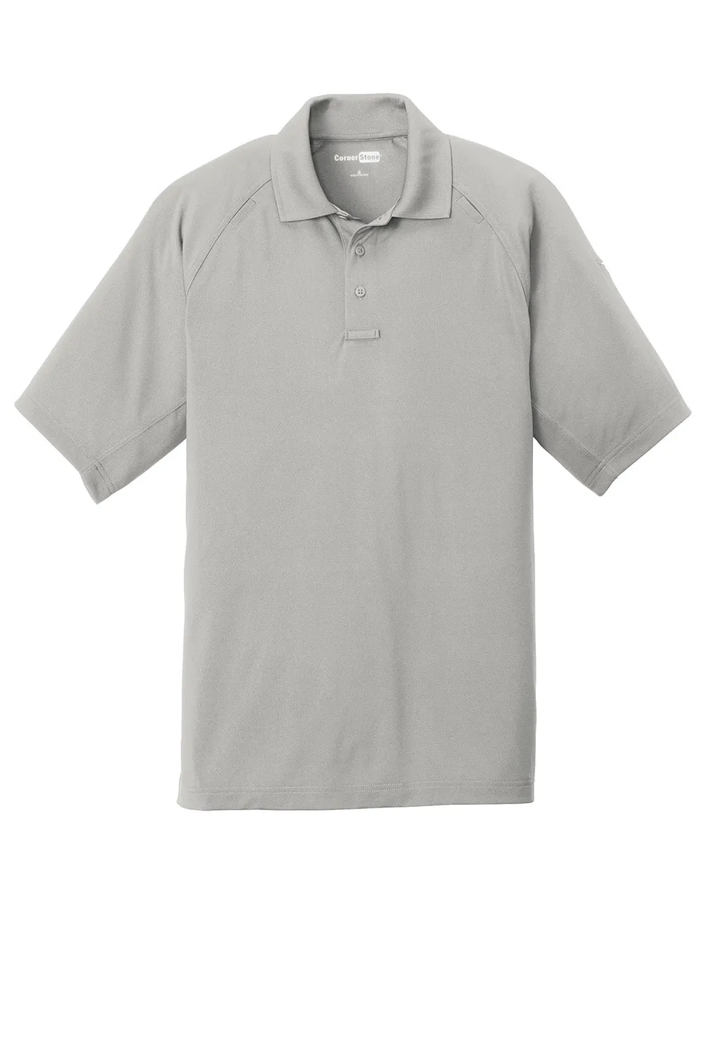 CornerStone Mens Select Tactical Moisture Wicking Short Sleeve Polo Shirt - Light Grey  Cheaper Clothing Cornerstone