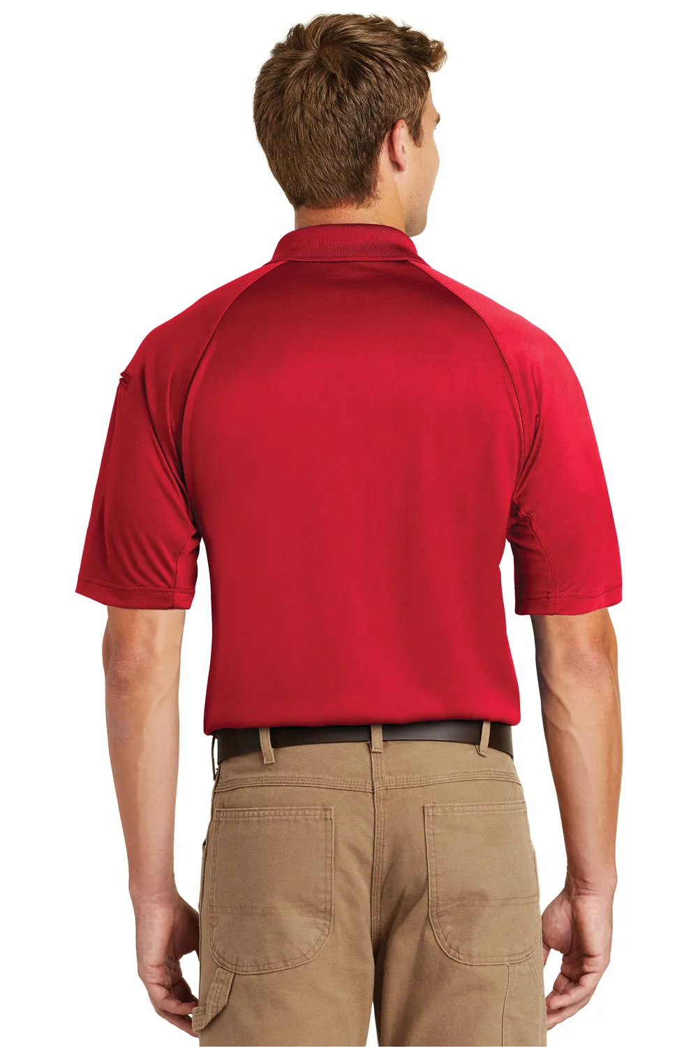 CornerStone Mens Select Tactical Moisture Wicking Short Sleeve Polo Shirt - Red  Cheaper Clothing Cornerstone