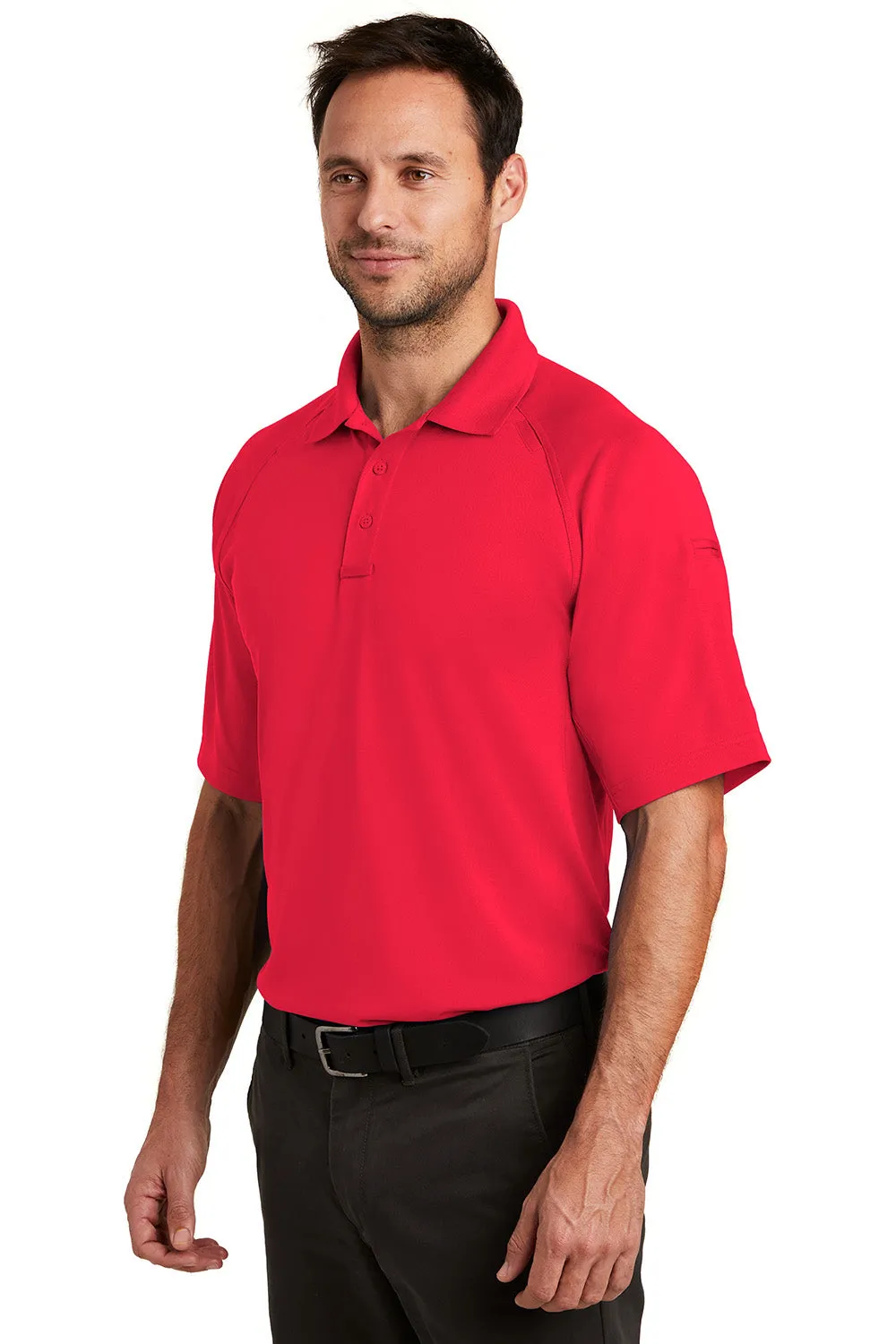 CornerStone Mens Select Tactical Moisture Wicking Short Sleeve Polo Shirt - Red  Cheaper Clothing Cornerstone