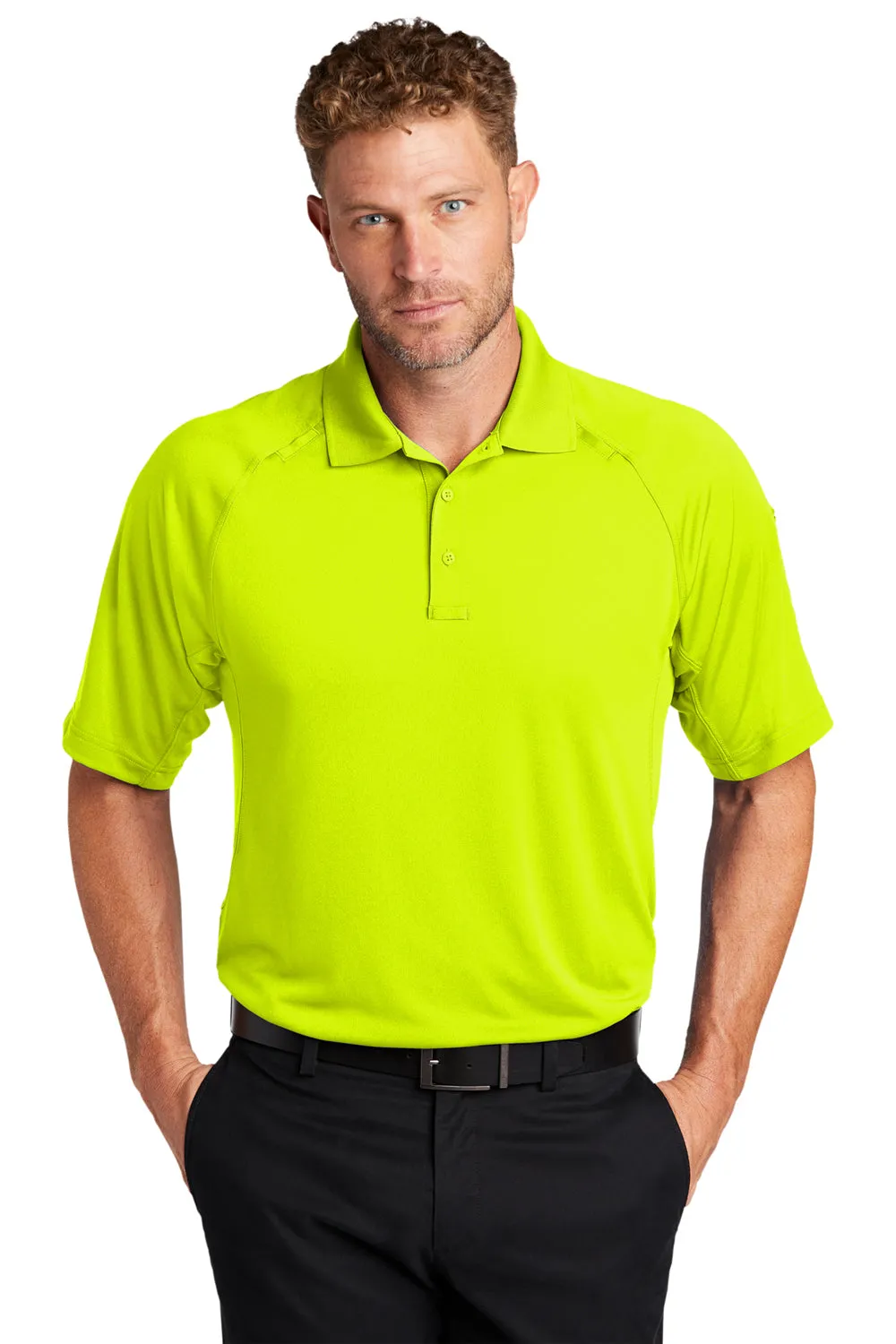 CornerStone Mens Select Tactical Moisture Wicking Short Sleeve Polo Shirt - Safety Yellow  Cheaper Clothing Cornerstone