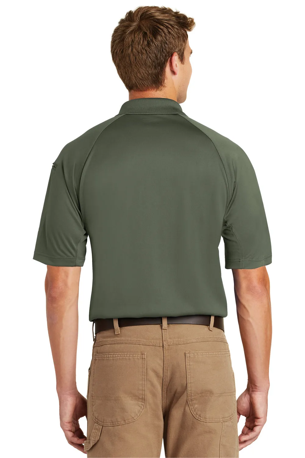 CornerStone Mens Select Tactical Moisture Wicking Short Sleeve Polo Shirt - Tactical Green  Cheaper Clothing Cornerstone