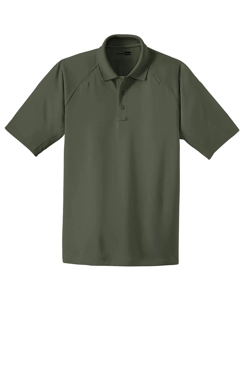 CornerStone Mens Select Tactical Moisture Wicking Short Sleeve Polo Shirt - Tactical Green  Cheaper Clothing Cornerstone