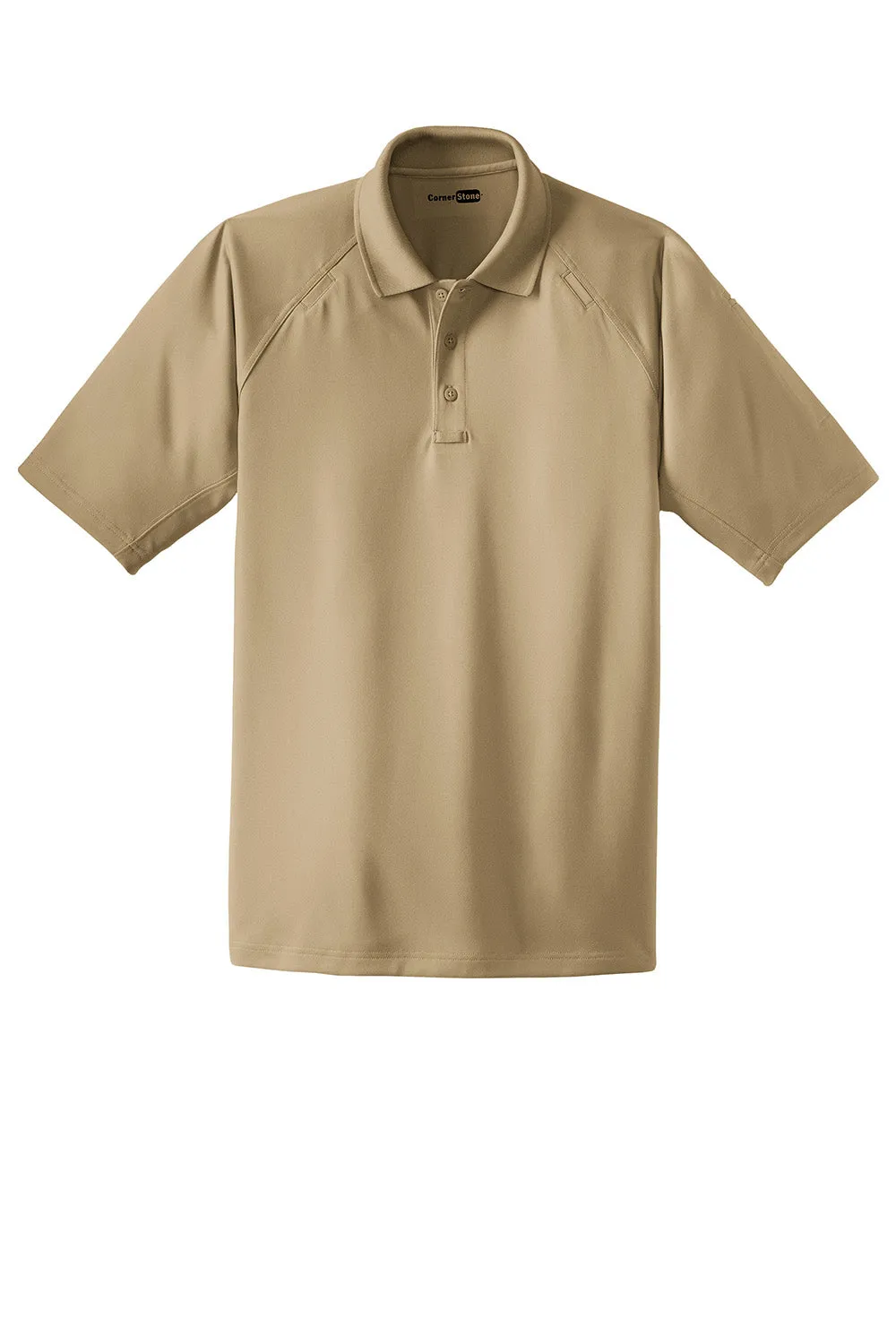 CornerStone Mens Select Tactical Moisture Wicking Short Sleeve Polo Shirt - Tan  Cheaper Clothing Cornerstone