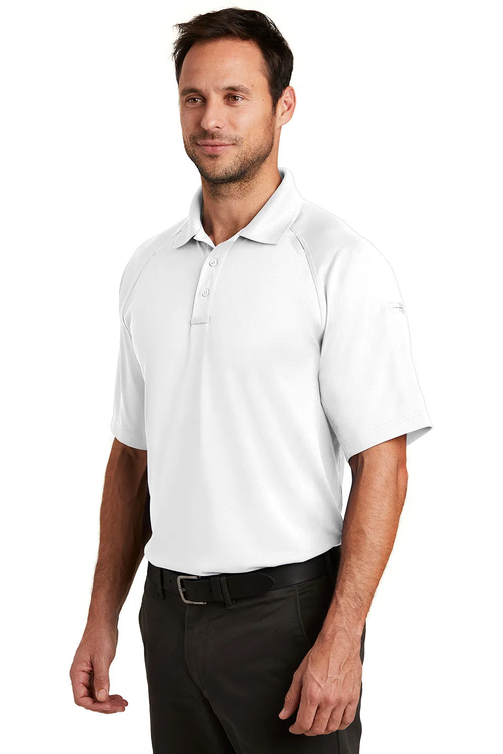 CornerStone Mens Select Tactical Moisture Wicking Short Sleeve Polo Shirt - White  Cheaper Clothing Cornerstone