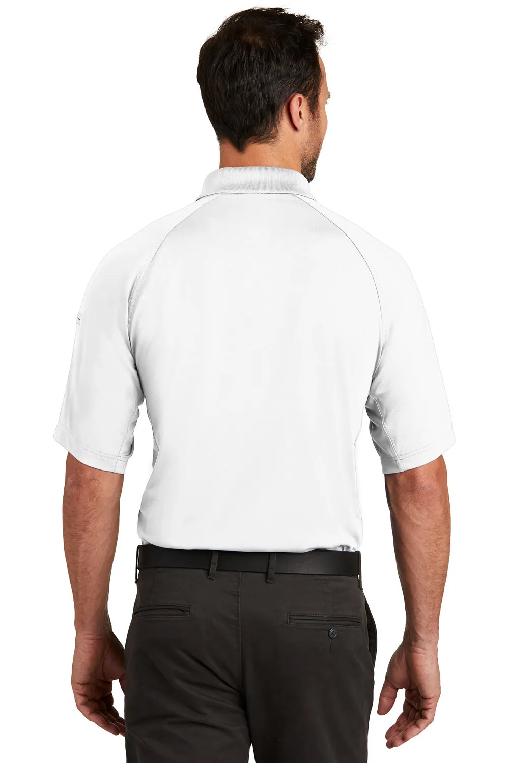 CornerStone Mens Select Tactical Moisture Wicking Short Sleeve Polo Shirt - White  Cheaper Clothing Cornerstone