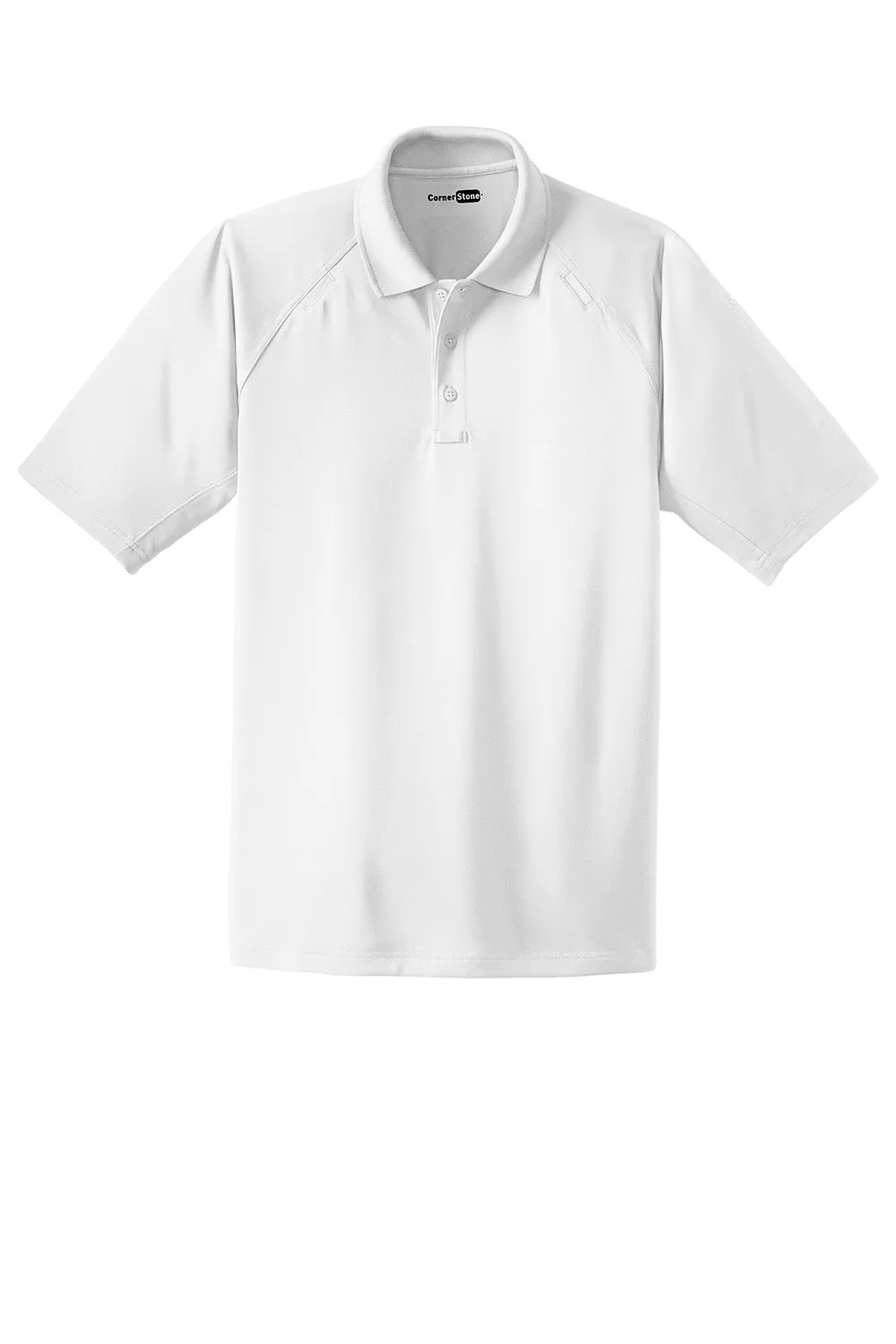 CornerStone Mens Select Tactical Moisture Wicking Short Sleeve Polo Shirt - White  Cheaper Clothing Cornerstone