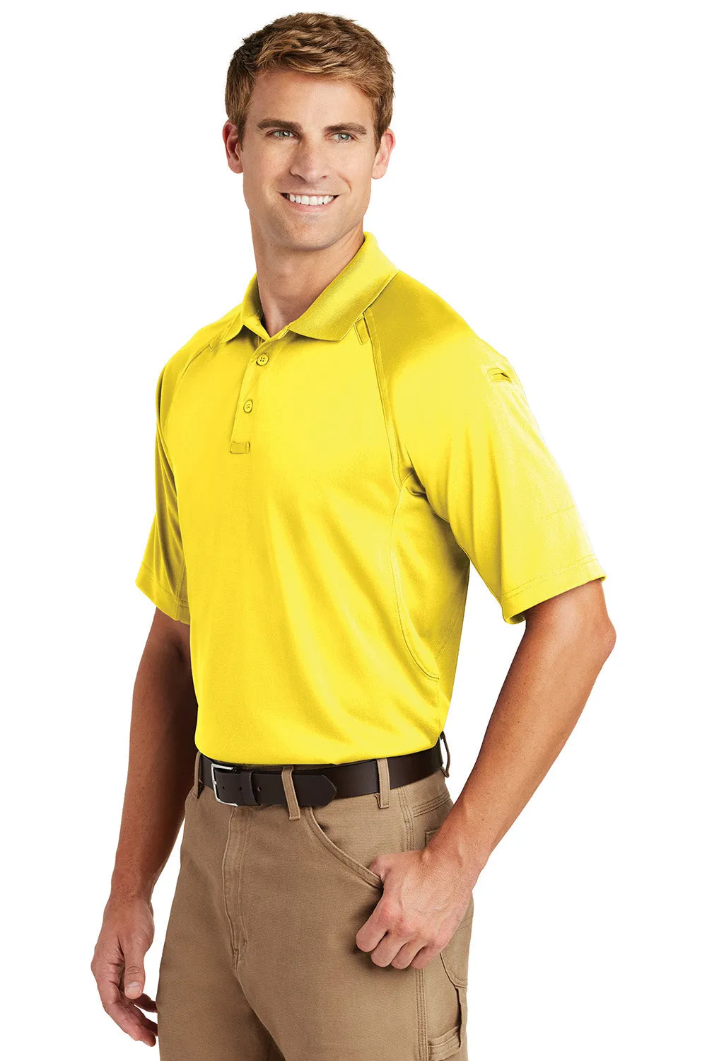 CornerStone Mens Select Tactical Moisture Wicking Short Sleeve Polo Shirt - Yellow  Cheaper Clothing Cornerstone