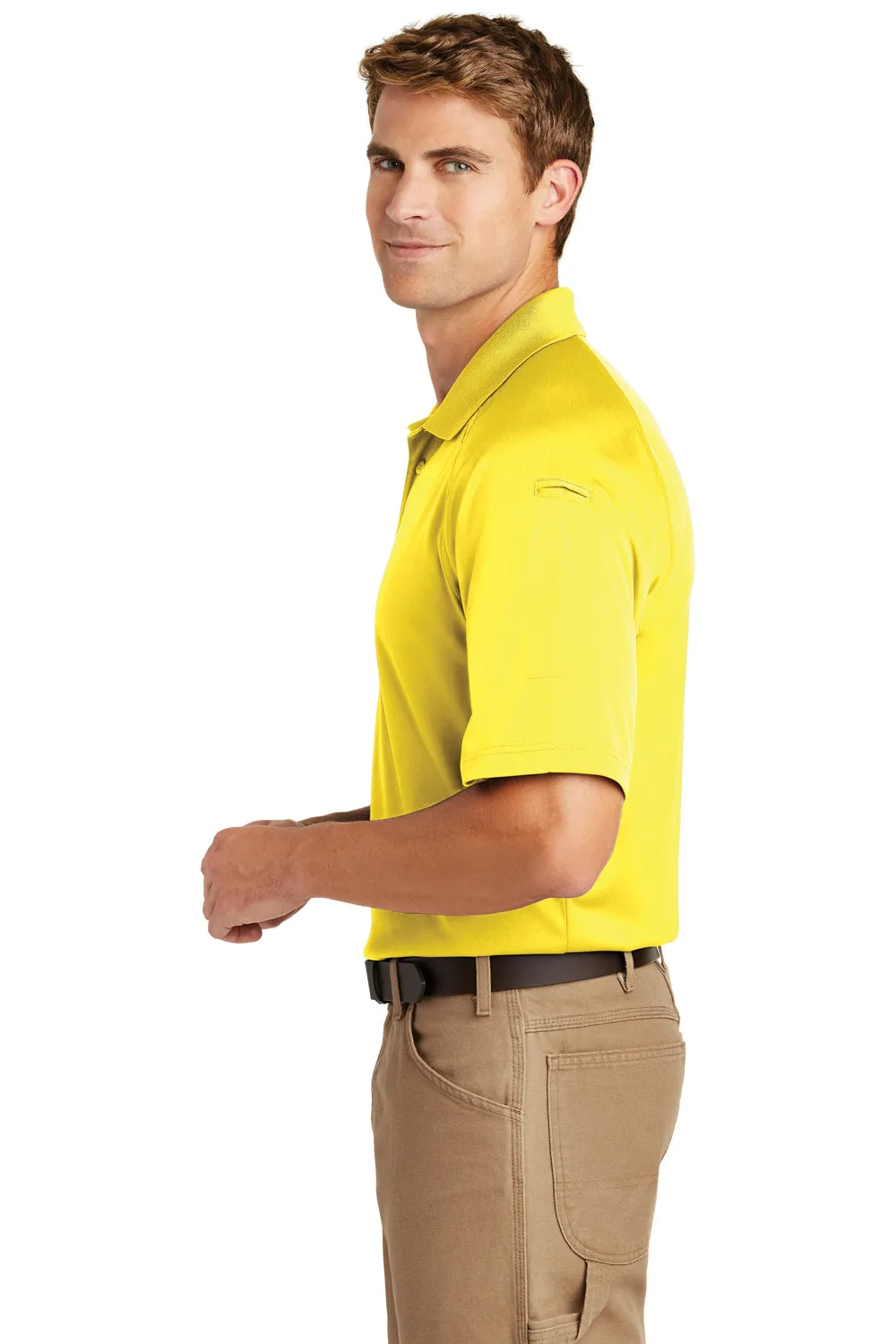 CornerStone Mens Select Tactical Moisture Wicking Short Sleeve Polo Shirt - Yellow  Cheaper Clothing Cornerstone