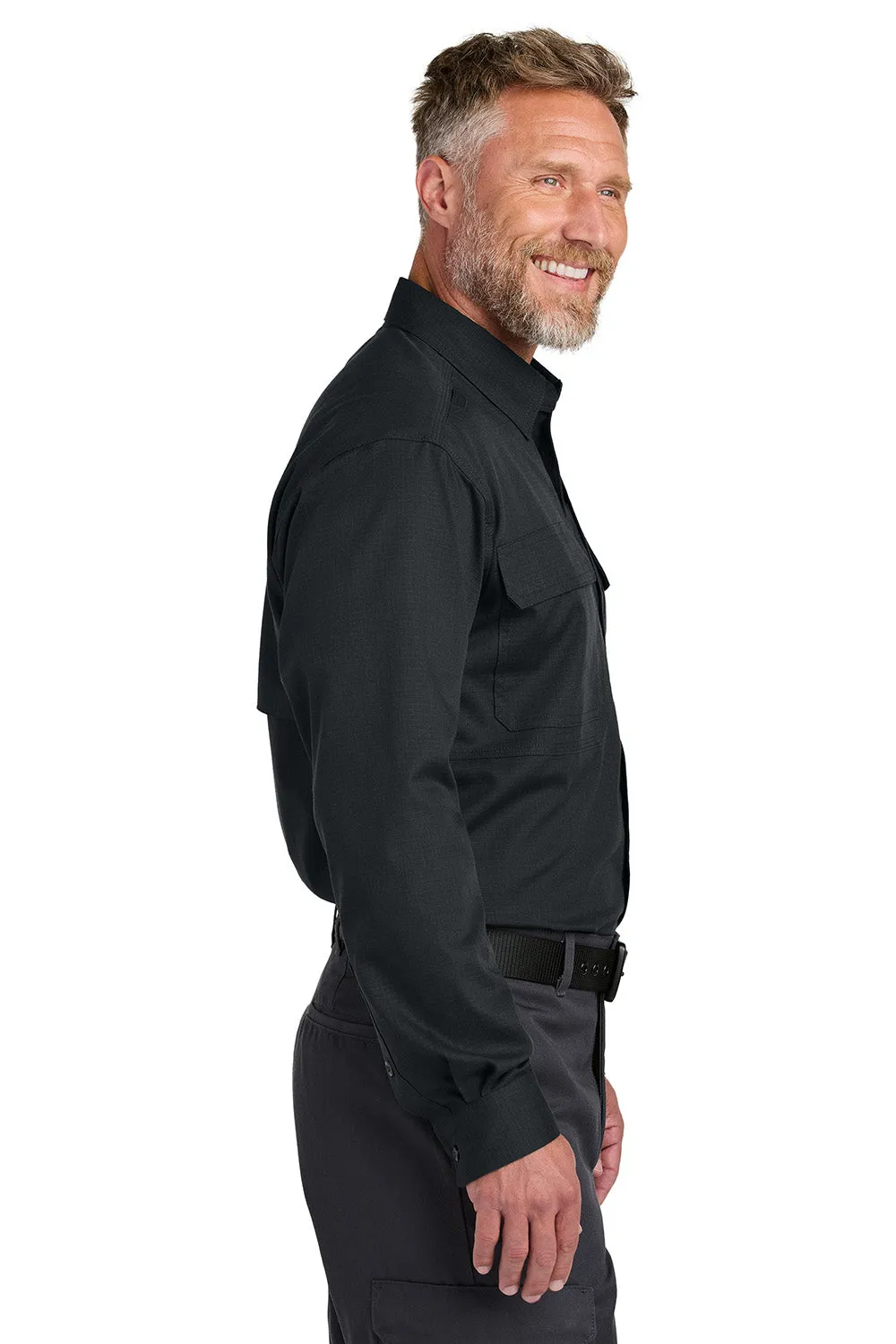CornerStone Mens Select Tactical Stain Resistant Long Sleeve Button Down Shirt w/ Pockets - Echo Steel Grey  Cheaper Clothing Cornerstone