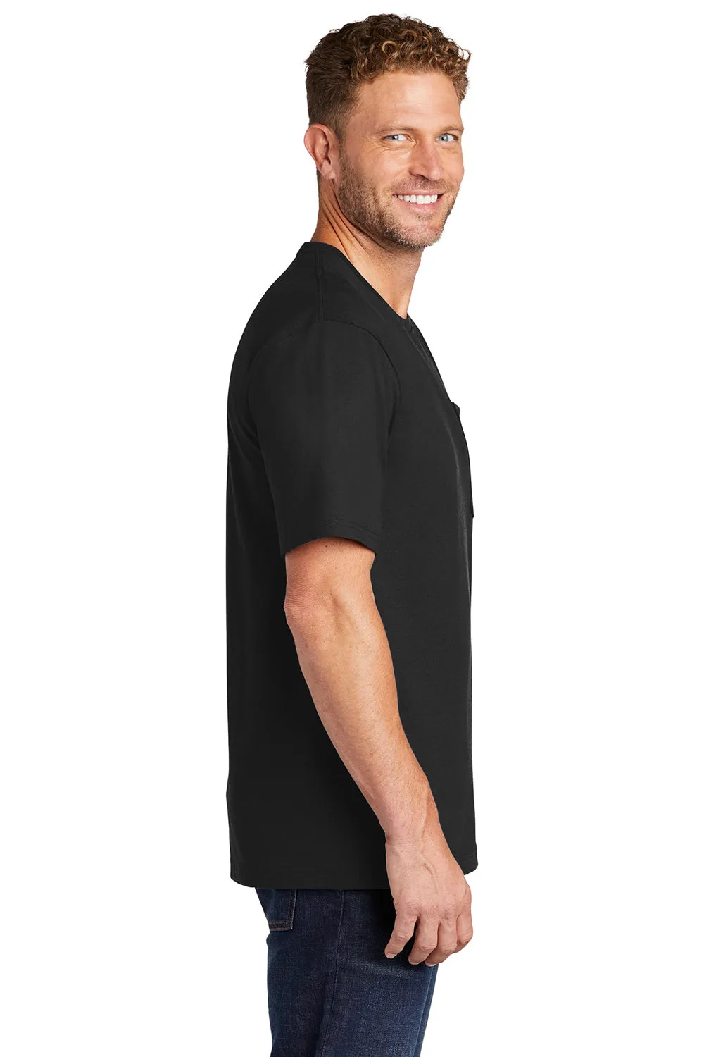 CornerStone Mens Short Sleeve Crewneck T-Shirt w/ Pocket - Black  Cheaper Clothing Cornerstone