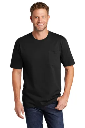 CornerStone Mens Short Sleeve Crewneck T-Shirt w/ Pocket - Black  Cheaper Clothing Cornerstone