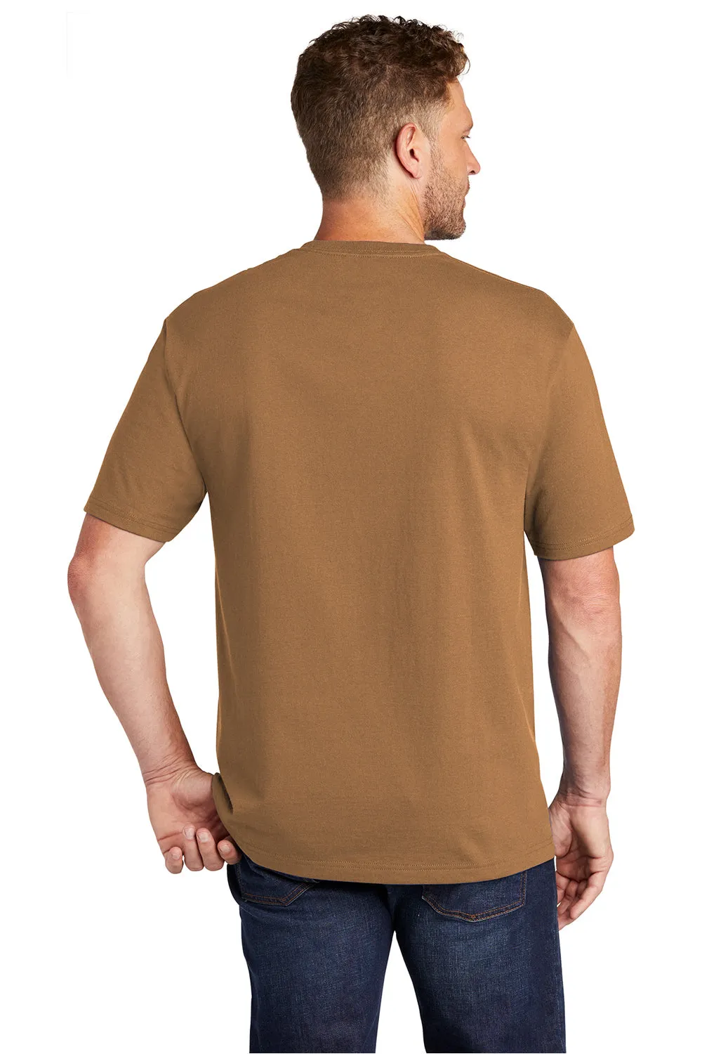 CornerStone Mens Short Sleeve Crewneck T-Shirt w/ Pocket - Duck Brown - Closeout  Cheaper Clothing Cornerstone