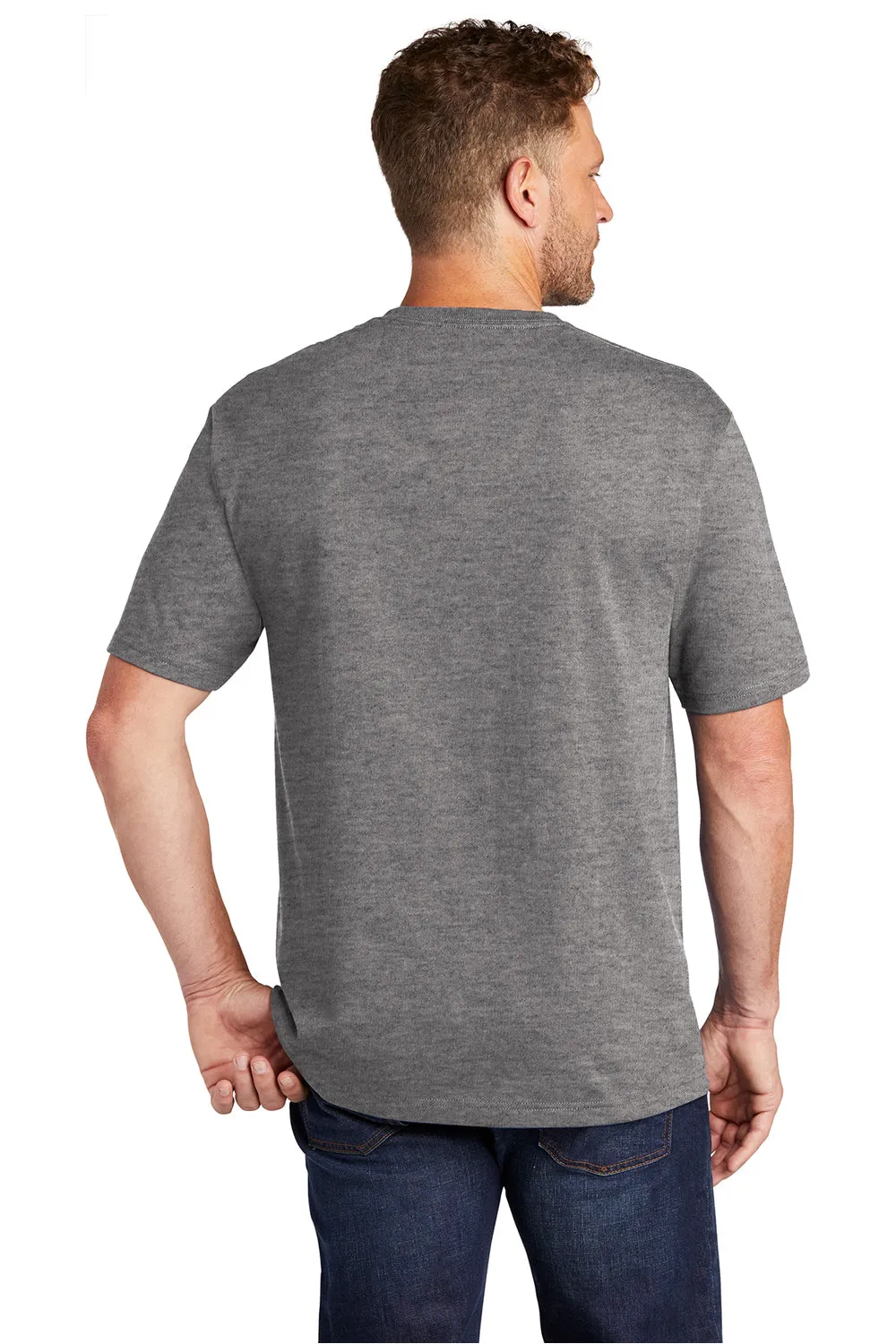 CornerStone Mens Short Sleeve Crewneck T-Shirt w/ Pocket - Heather Charcoal Grey  Cheaper Clothing Cornerstone