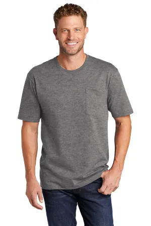 CornerStone Mens Short Sleeve Crewneck T-Shirt w/ Pocket - Heather Charcoal Grey  Cheaper Clothing Cornerstone