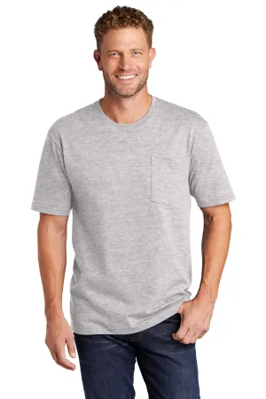 CornerStone Mens Short Sleeve Crewneck T-Shirt w/ Pocket - Heather Grey  Cheaper Clothing Cornerstone