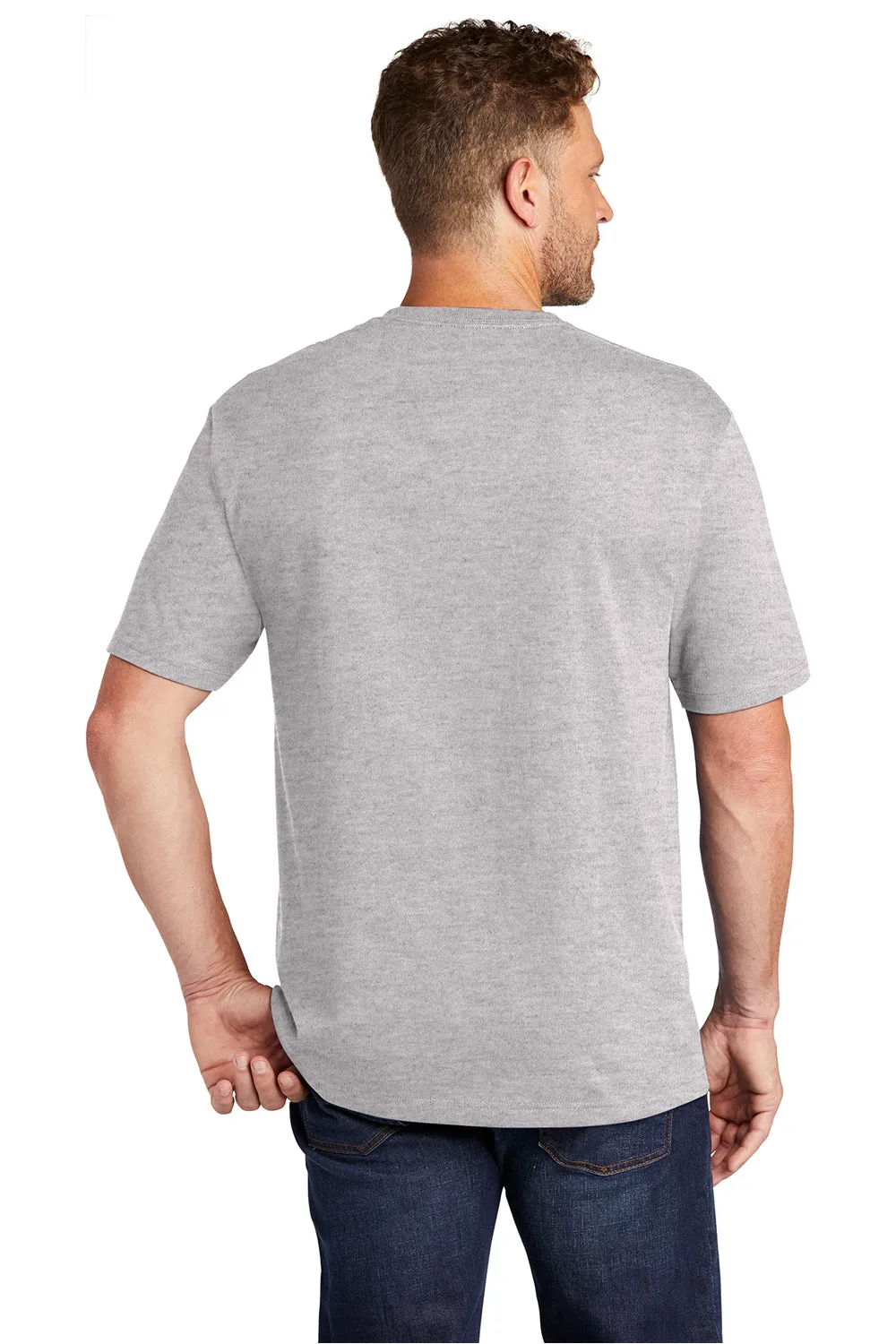 CornerStone Mens Short Sleeve Crewneck T-Shirt w/ Pocket - Heather Grey  Cheaper Clothing Cornerstone