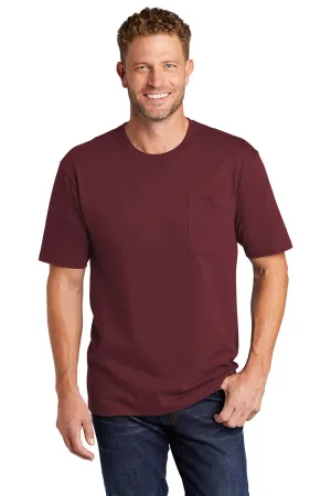 CornerStone Mens Short Sleeve Crewneck T-Shirt w/ Pocket - Maroon - Closeout  Cheaper Clothing Cornerstone