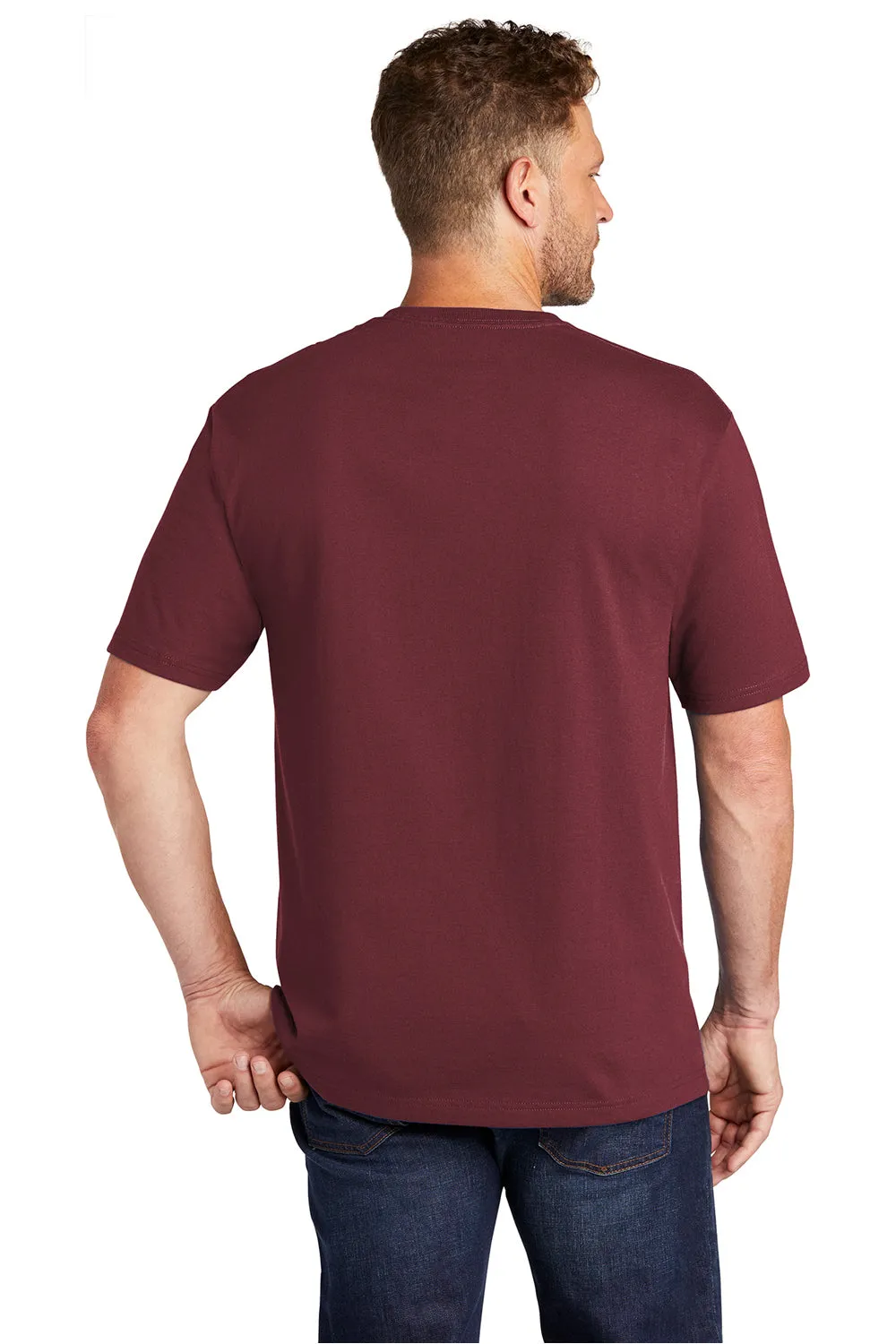 CornerStone Mens Short Sleeve Crewneck T-Shirt w/ Pocket - Maroon - Closeout  Cheaper Clothing Cornerstone
