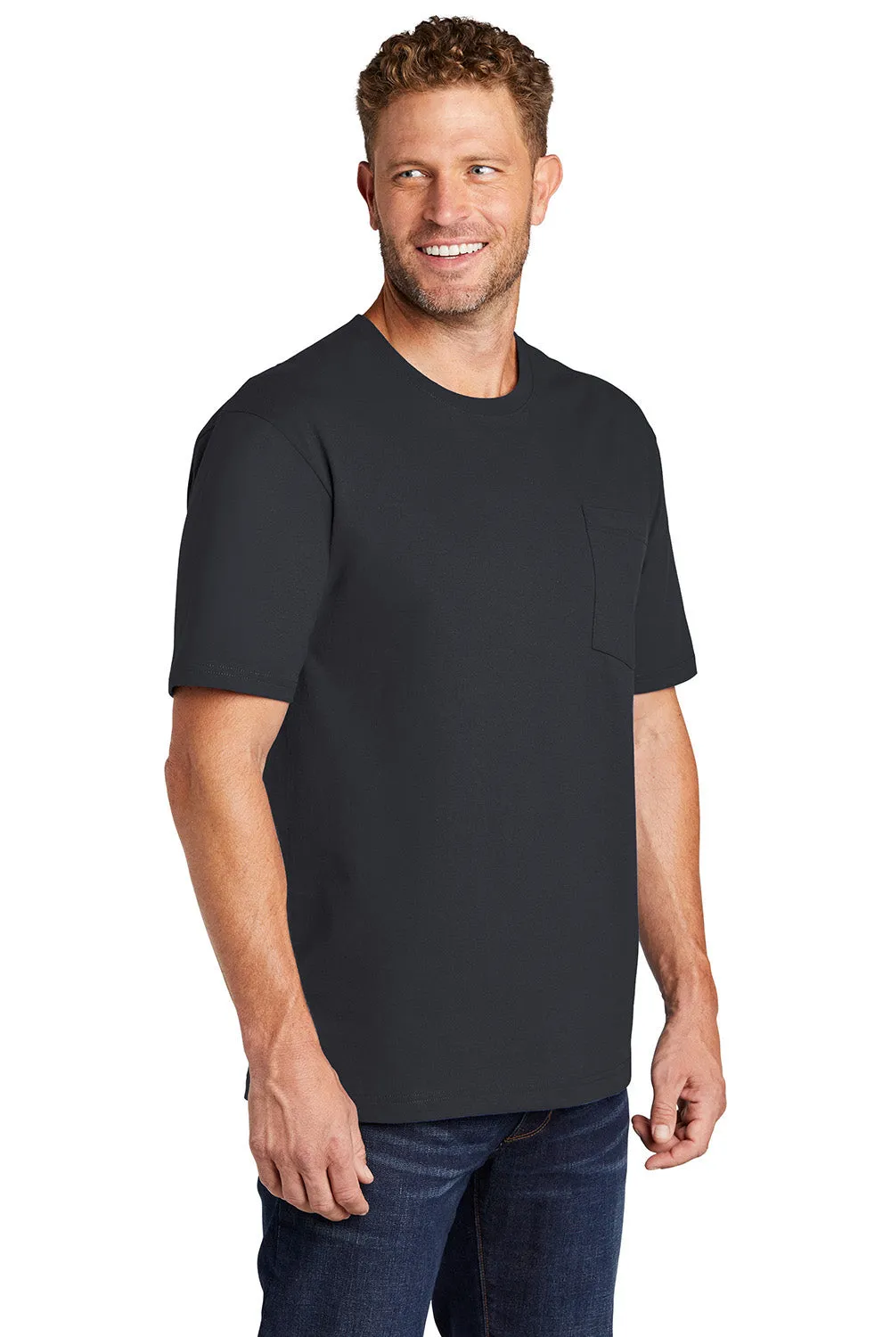 CornerStone Mens Short Sleeve Crewneck T-Shirt w/ Pocket - Navy Blue  Cheaper Clothing Cornerstone