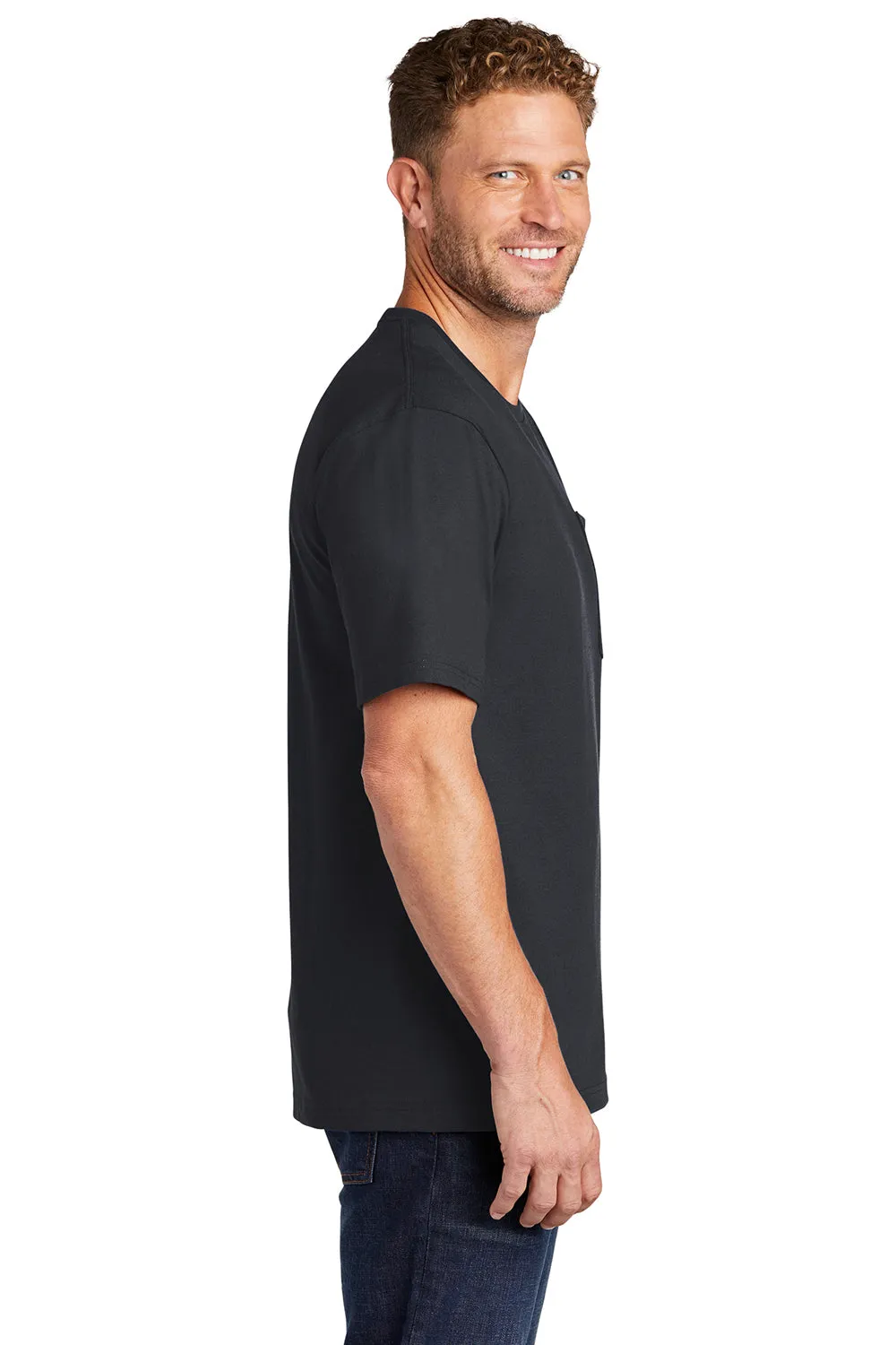 CornerStone Mens Short Sleeve Crewneck T-Shirt w/ Pocket - Navy Blue  Cheaper Clothing Cornerstone