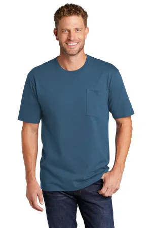 CornerStone Mens Short Sleeve Crewneck T-Shirt w/ Pocket - Regatta Blue  Cheaper Clothing Cornerstone