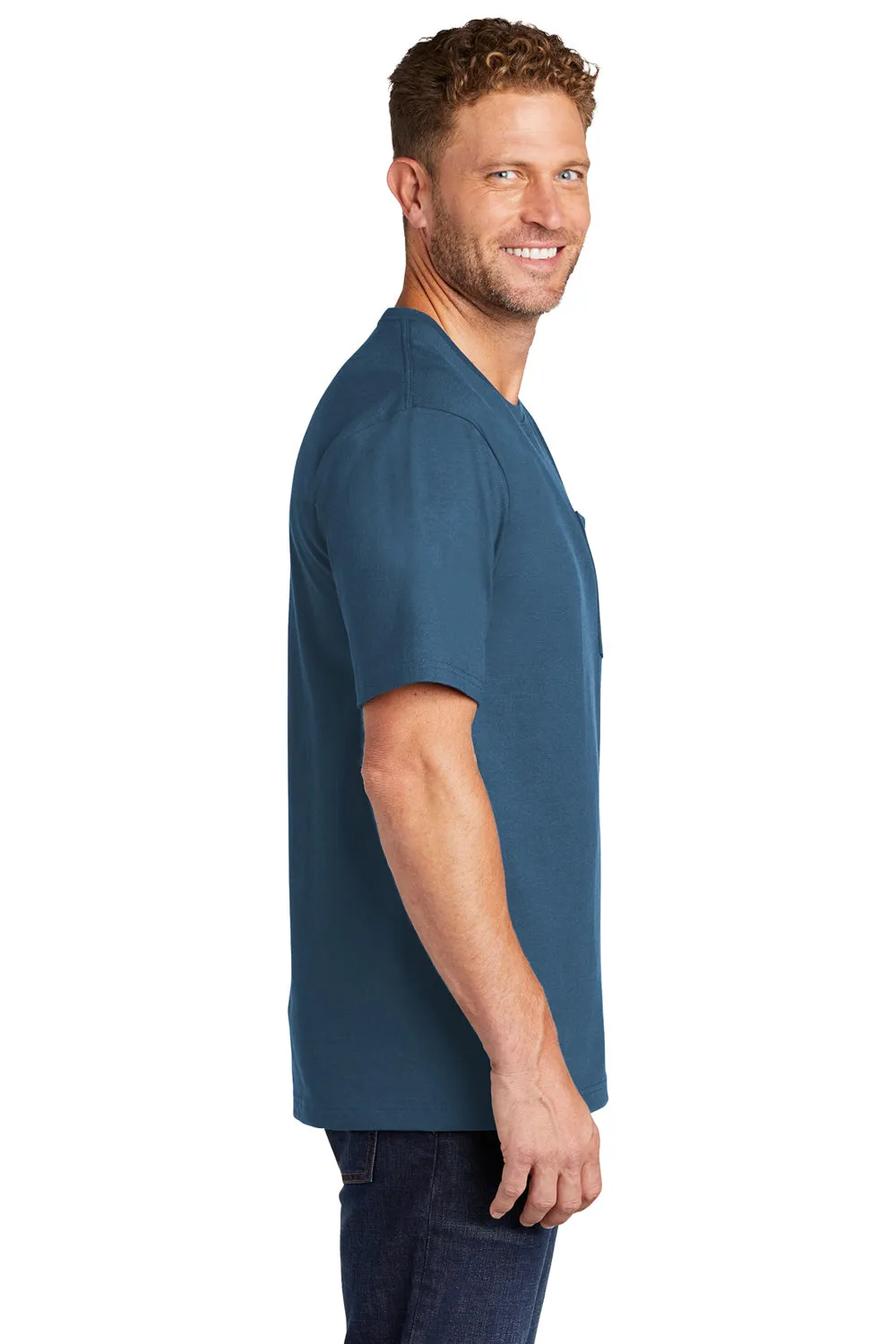 CornerStone Mens Short Sleeve Crewneck T-Shirt w/ Pocket - Regatta Blue  Cheaper Clothing Cornerstone