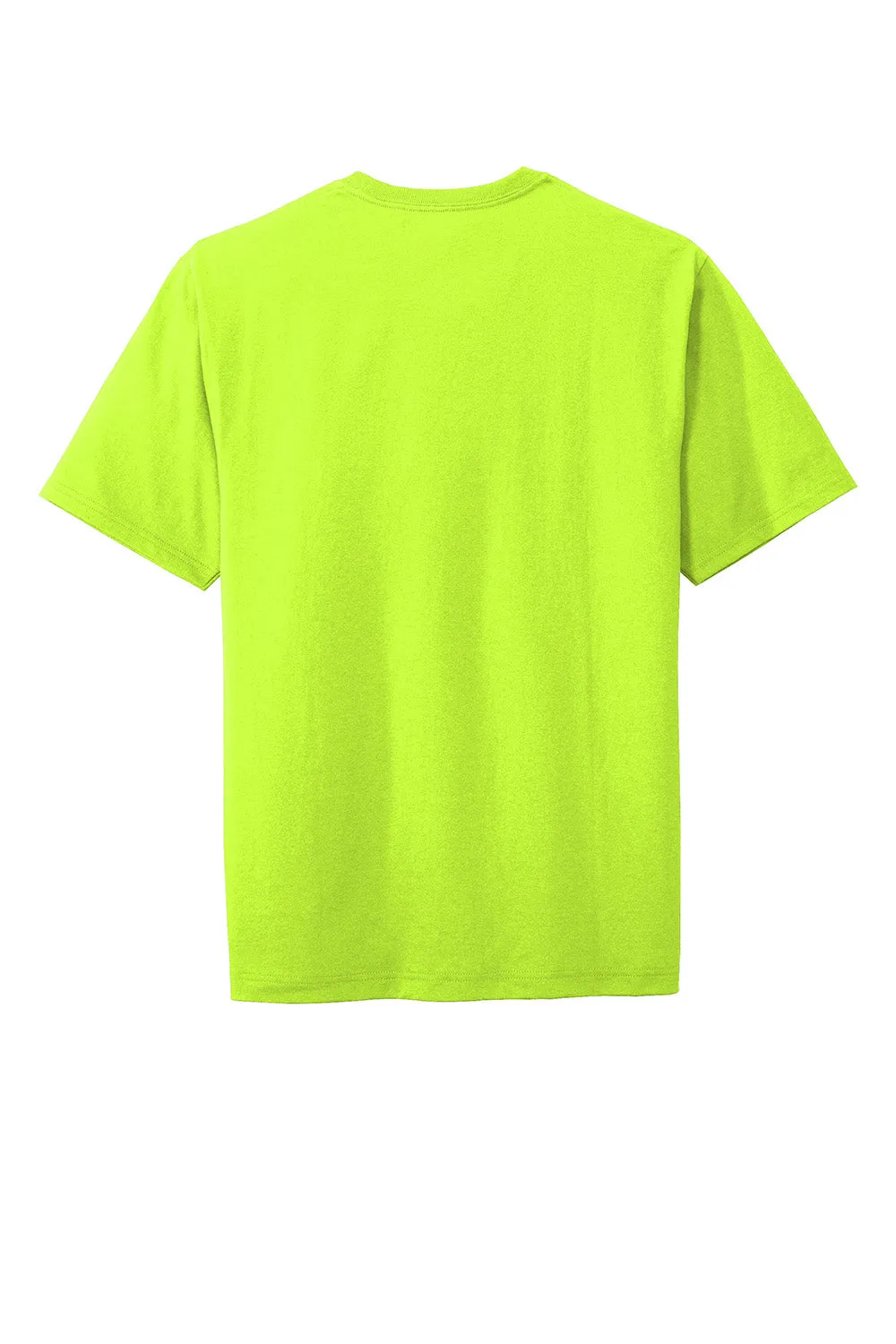 CornerStone Mens Short Sleeve Crewneck T-Shirt w/ Pocket - Safety Green  Cheaper Clothing Cornerstone