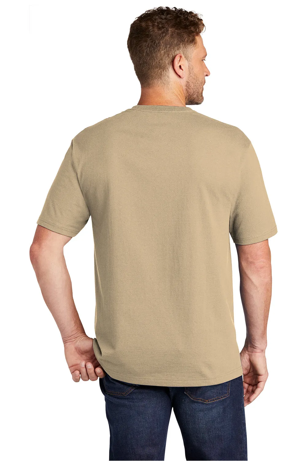 CornerStone Mens Short Sleeve Crewneck T-Shirt w/ Pocket - Tan  Cheaper Clothing Cornerstone