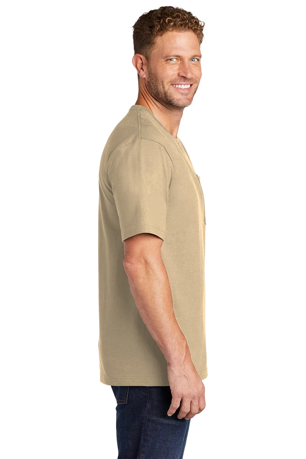 CornerStone Mens Short Sleeve Crewneck T-Shirt w/ Pocket - Tan  Cheaper Clothing Cornerstone