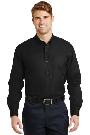 CornerStone Mens SuperPro Stain Resistant Long Sleeve Button Down Shirt w/ Pocket - Black - Closeout  Cheaper Clothing Cornerstone
