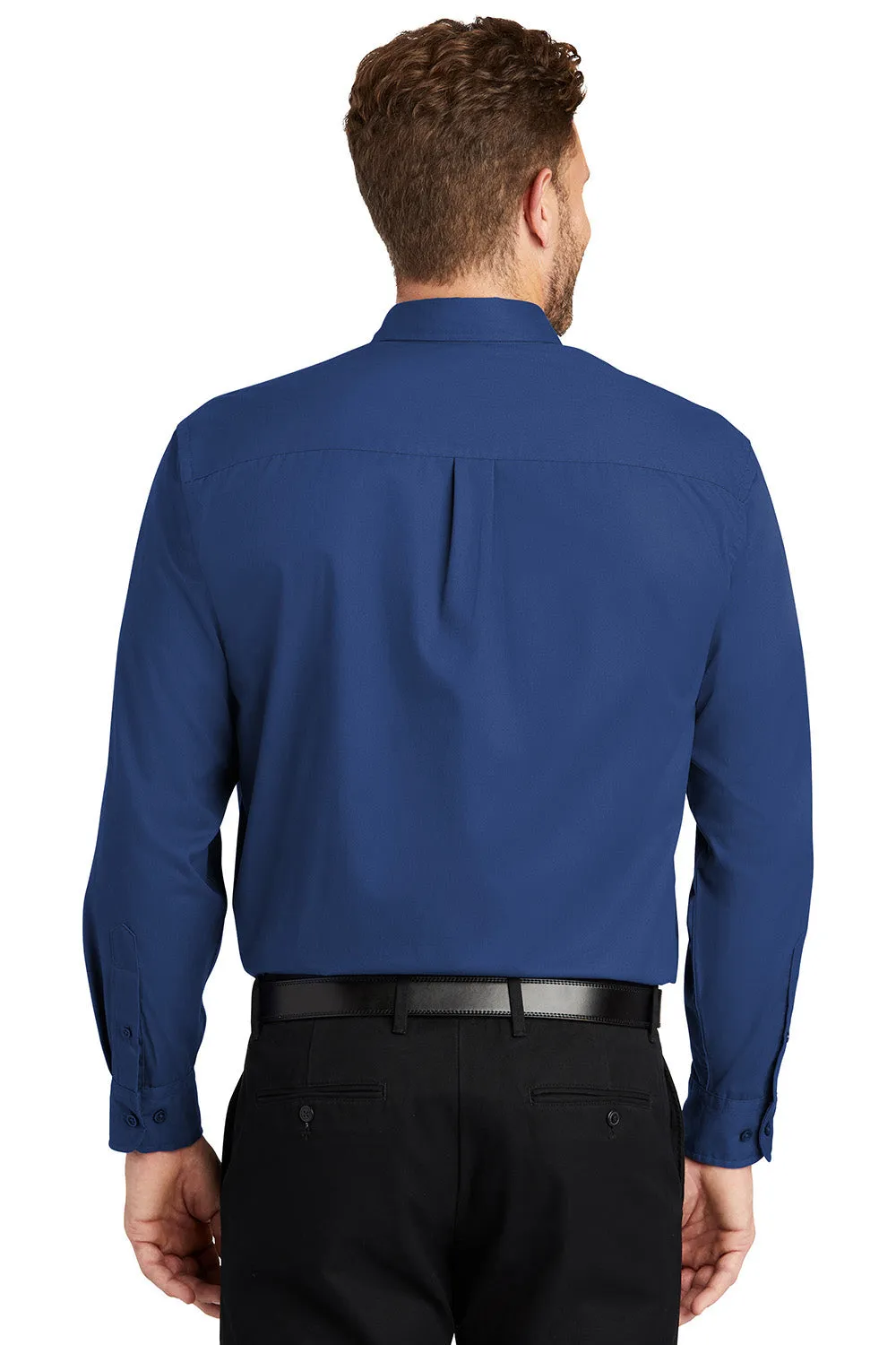 CornerStone Mens SuperPro Stain Resistant Long Sleeve Button Down Shirt w/ Pocket - Royal Blue - Closeout  Cheaper Clothing Cornerstone