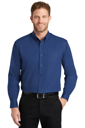 CornerStone Mens SuperPro Stain Resistant Long Sleeve Button Down Shirt w/ Pocket - Royal Blue - Closeout  Cheaper Clothing Cornerstone