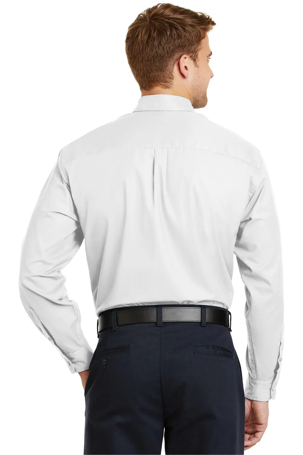 CornerStone Mens SuperPro Stain Resistant Long Sleeve Button Down Shirt w/ Pocket - White - Closeout  Cheaper Clothing Cornerstone