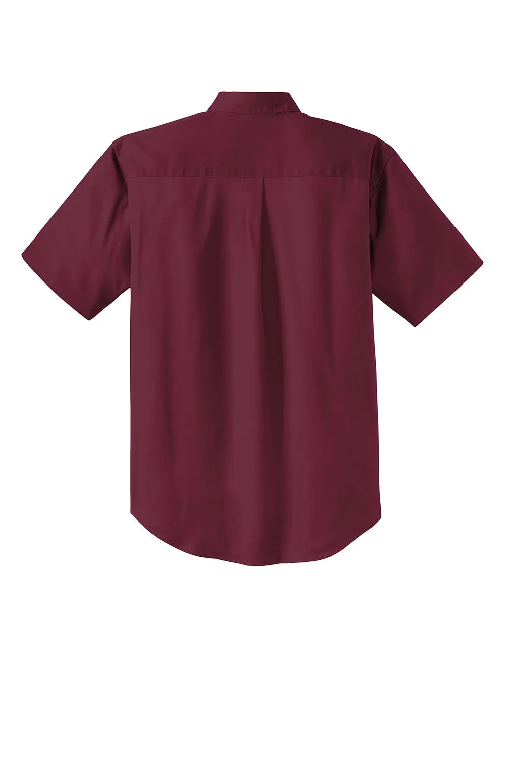 CornerStone Mens SuperPro Stain Resistant Short Sleeve Button Down Shirt w/ Pocket - Burgundy - Closeout  Cheaper Clothing Cornerstone