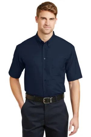 CornerStone Mens SuperPro Stain Resistant Short Sleeve Button Down Shirt w/ Pocket - Navy Blue - Closeout  Cheaper Clothing Cornerstone