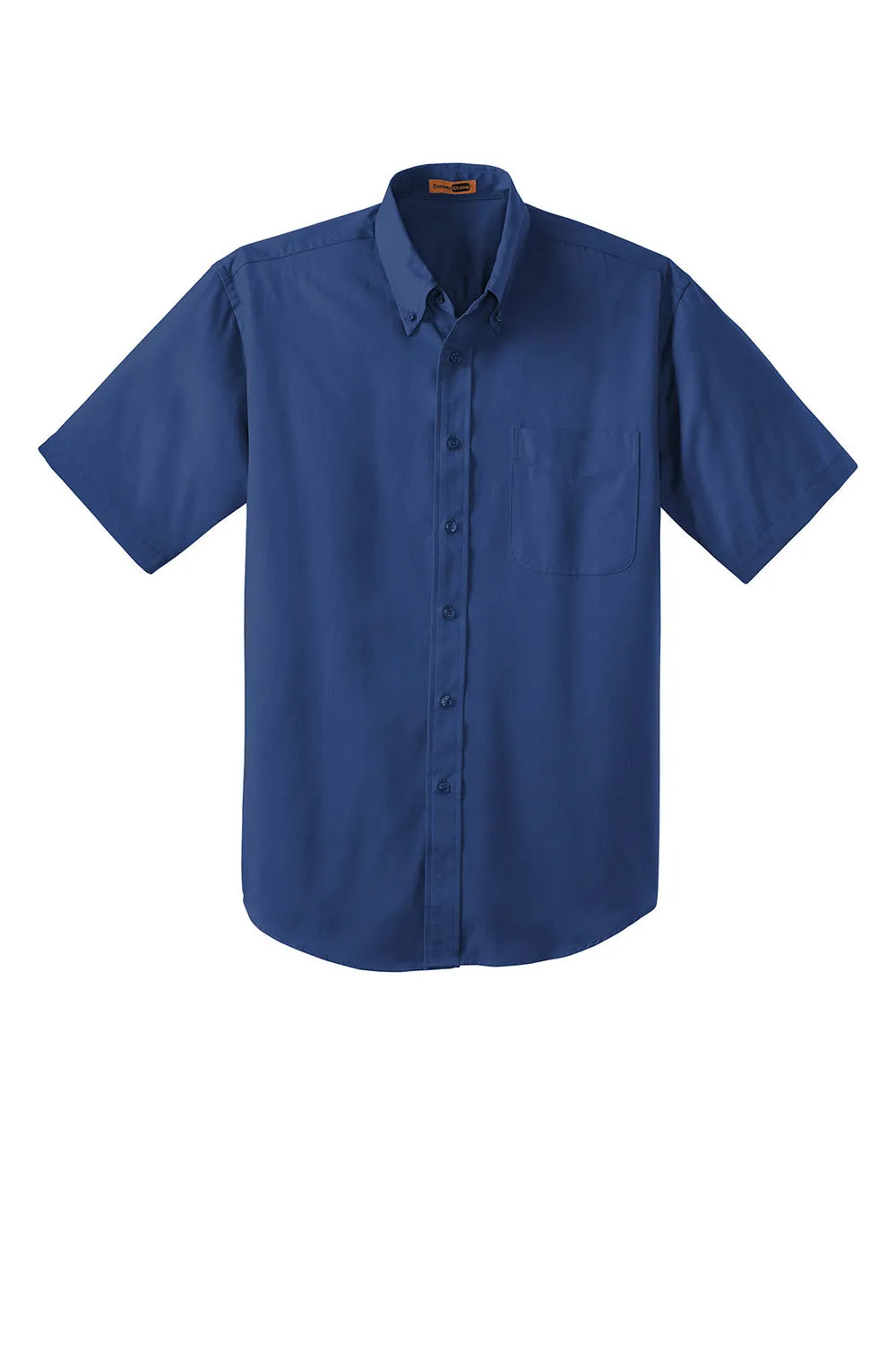 CornerStone Mens SuperPro Stain Resistant Short Sleeve Button Down Shirt w/ Pocket - Royal Blue - Closeout  Cheaper Clothing Cornerstone