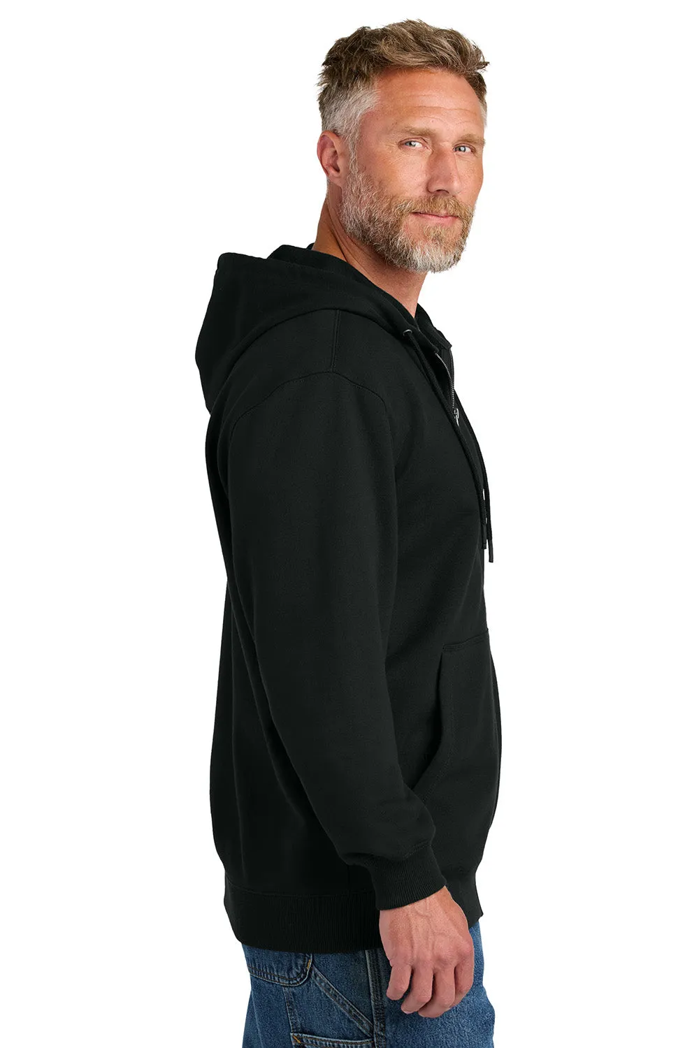 CornerStone Mens Tough Fleece Full Zip Hooded Sweatshirt Hoodie w/ Pockets - Black  Cheaper Clothing Cornerstone
