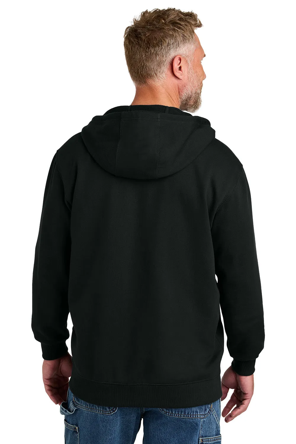 CornerStone Mens Tough Fleece Full Zip Hooded Sweatshirt Hoodie w/ Pockets - Black  Cheaper Clothing Cornerstone