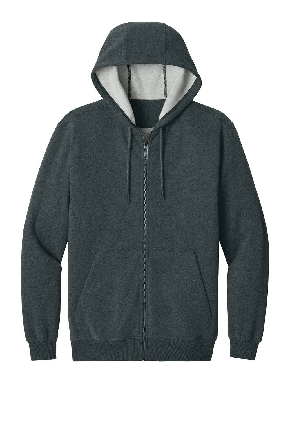 CornerStone Mens Tough Fleece Full Zip Hooded Sweatshirt Hoodie w/ Pockets - Heather Charcoal Grey  Cheaper Clothing Cornerstone