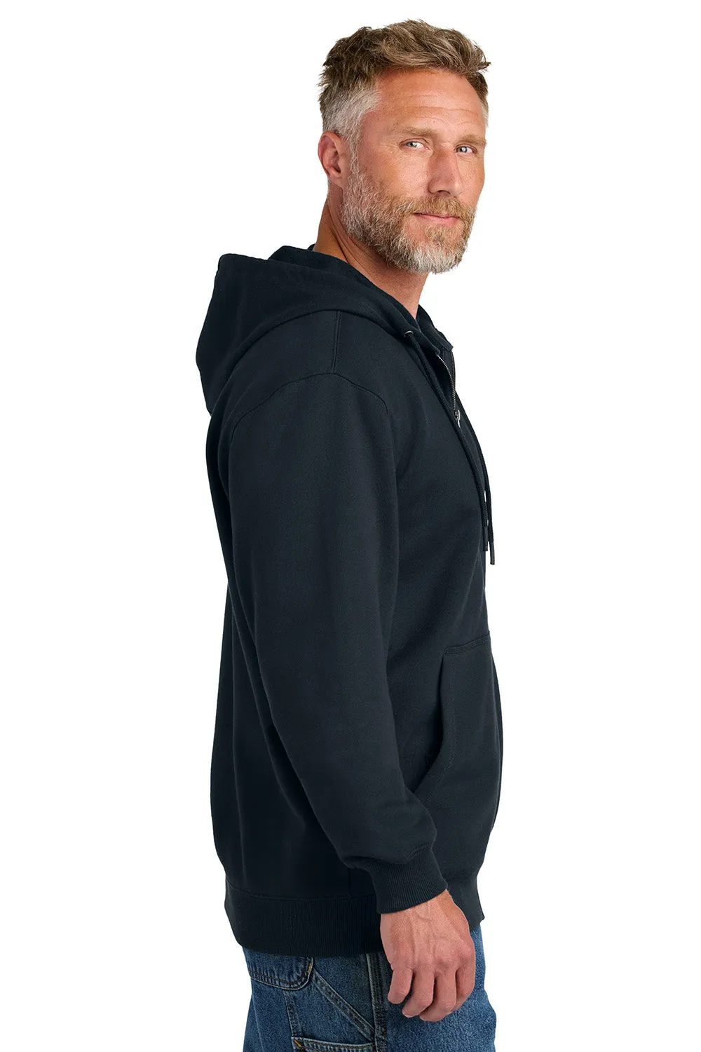 CornerStone Mens Tough Fleece Full Zip Hooded Sweatshirt Hoodie w/ Pockets - Navy Blue  Cheaper Clothing Cornerstone