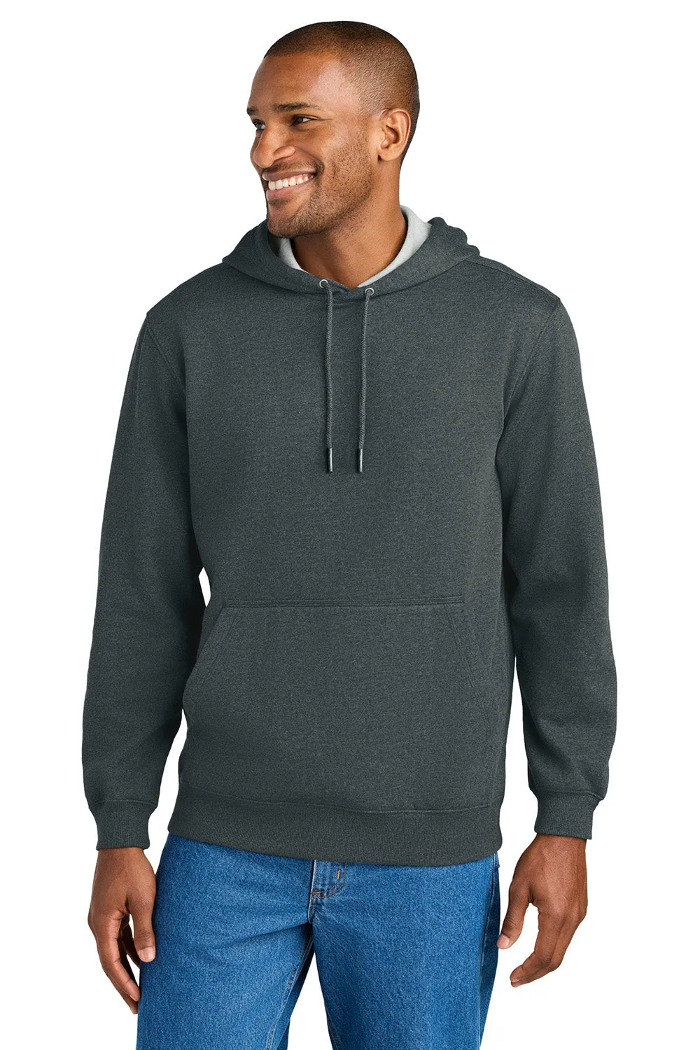 CornerStone Mens Tough Fleece Hooded Sweatshirt Hoodie w/ Pouch Pocket - Heather Charcoal Grey  Cheaper Clothing Cornerstone