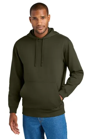 CornerStone Mens Tough Fleece Hooded Sweatshirt Hoodie w/ Pouch Pocket - Tundra Green  Cheaper Clothing Cornerstone