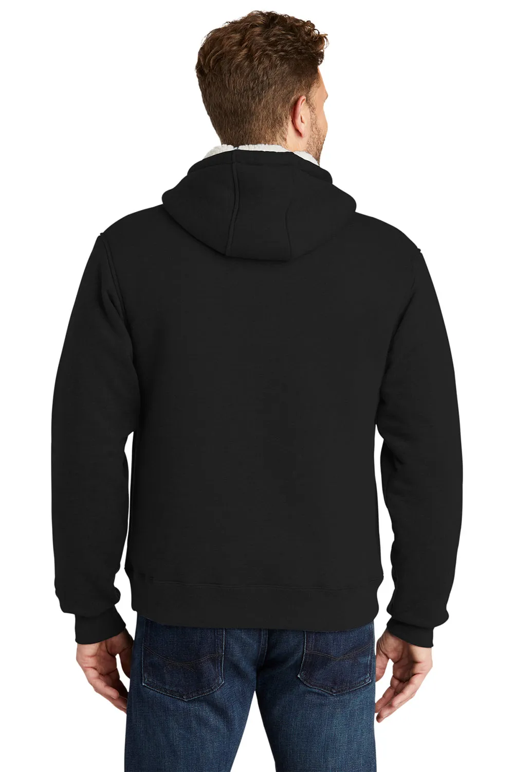 CornerStone Mens Water Resistant Fleece Full Zip Hooded Sweatshirt Hoodie w/ Pockets - Black  Cheaper Clothing Cornerstone