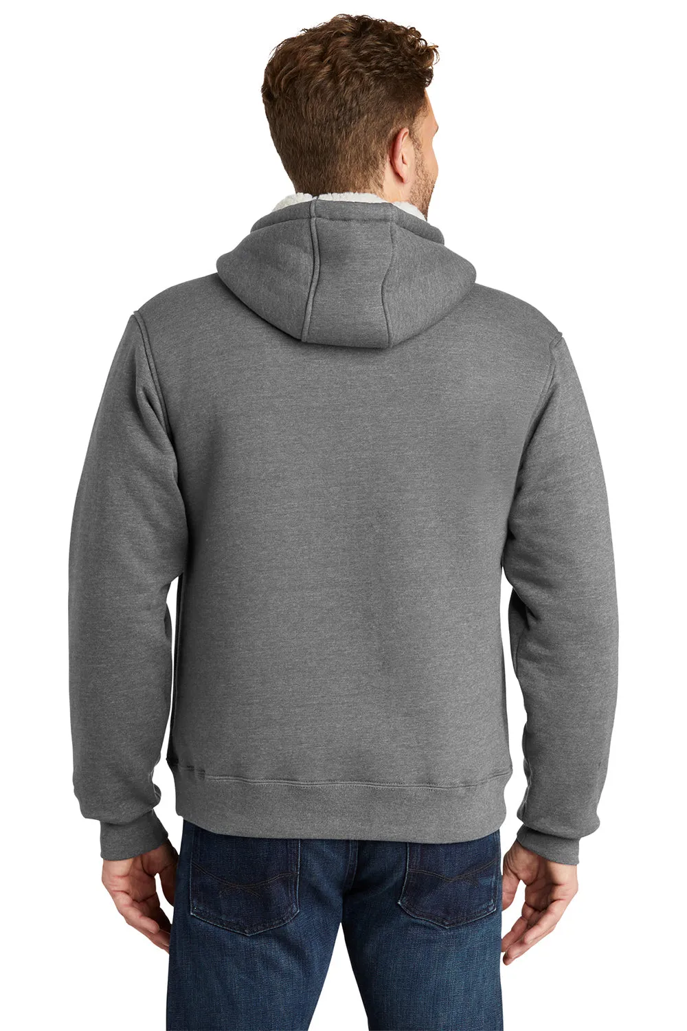 CornerStone Mens Water Resistant Fleece Full Zip Hooded Sweatshirt Hoodie w/ Pockets - Grey  Cheaper Clothing Cornerstone