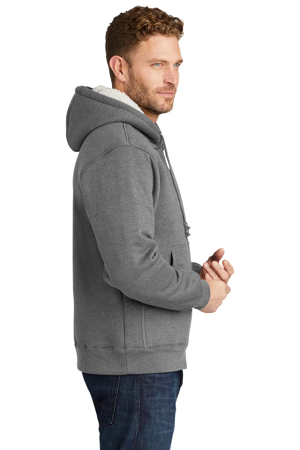 CornerStone Mens Water Resistant Fleece Full Zip Hooded Sweatshirt Hoodie w/ Pockets - Grey  Cheaper Clothing Cornerstone