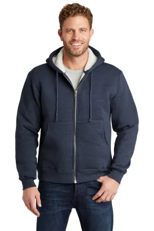 CornerStone Mens Water Resistant Fleece Full Zip Hooded Sweatshirt Hoodie w/ Pockets - Navy Blue  Cheaper Clothing Cornerstone