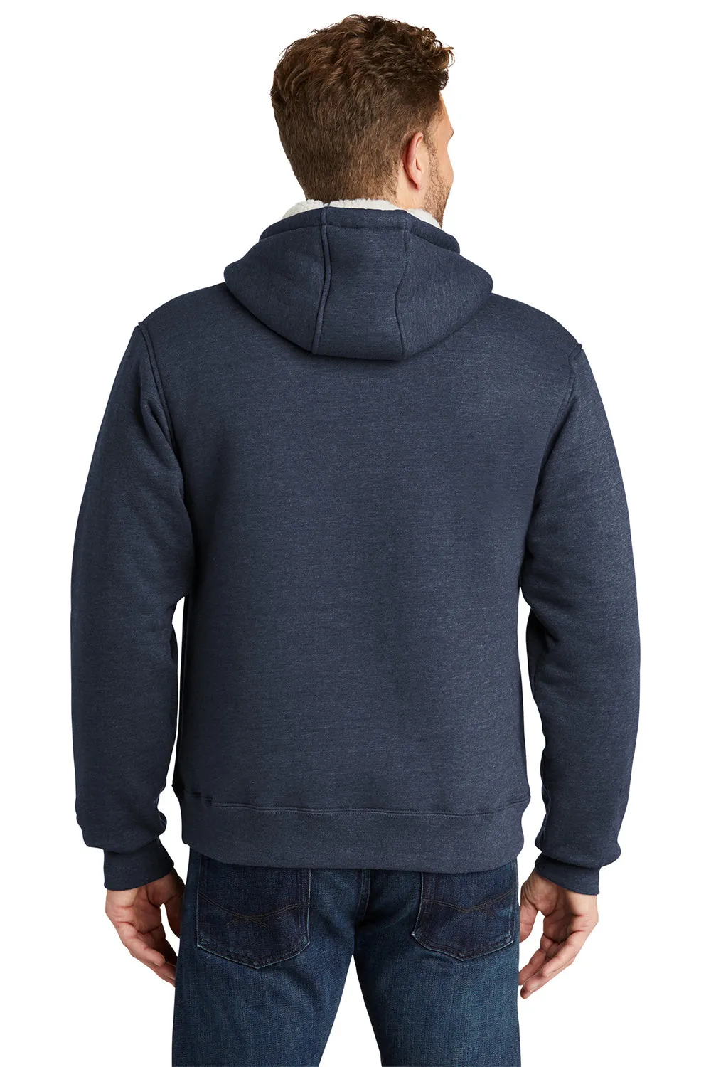 CornerStone Mens Water Resistant Fleece Full Zip Hooded Sweatshirt Hoodie w/ Pockets - Navy Blue  Cheaper Clothing Cornerstone