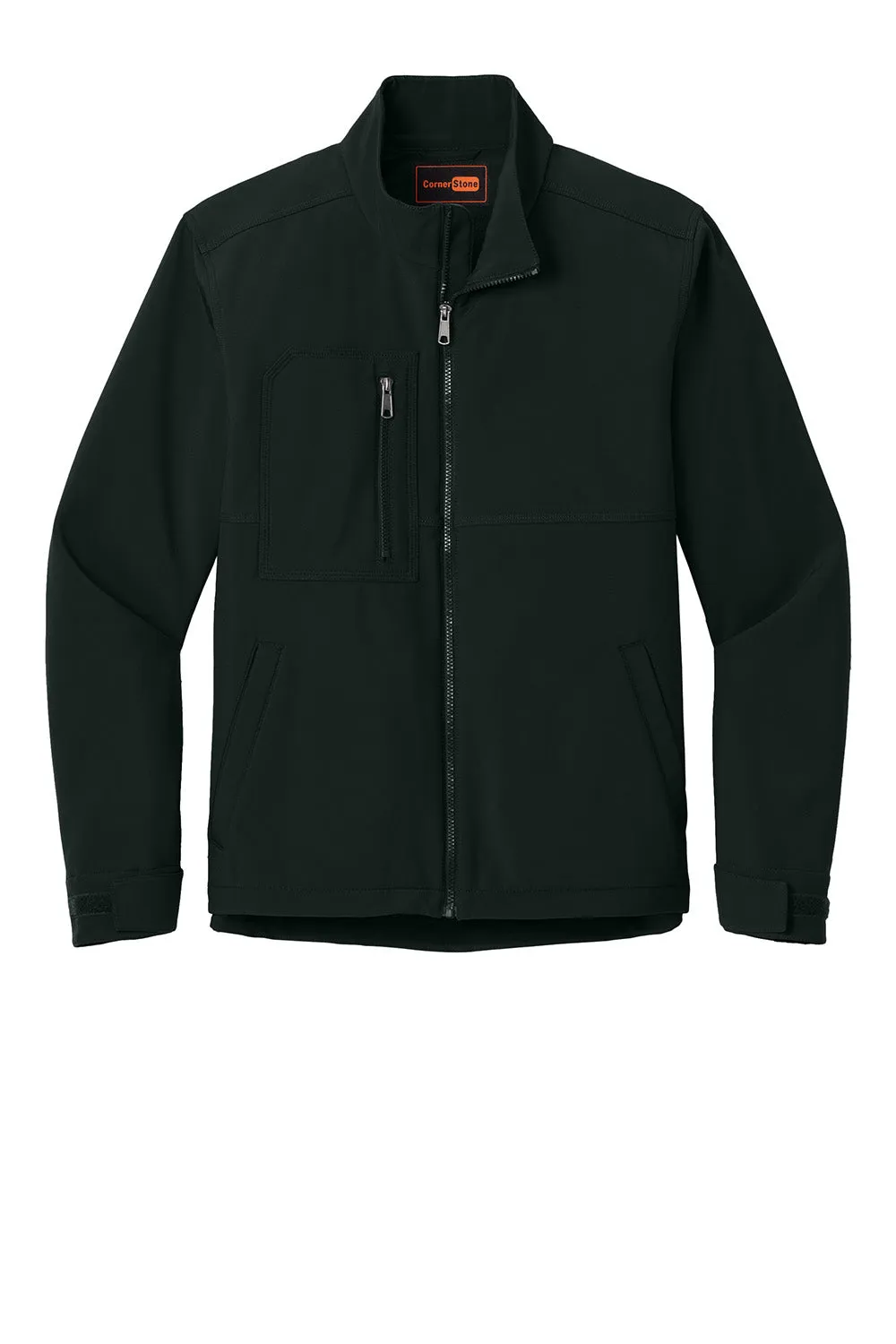 CornerStone Mens Workwear Water Resistant Soft Shell Full Zip Jacket - Black  Cheaper Clothing Cornerstone