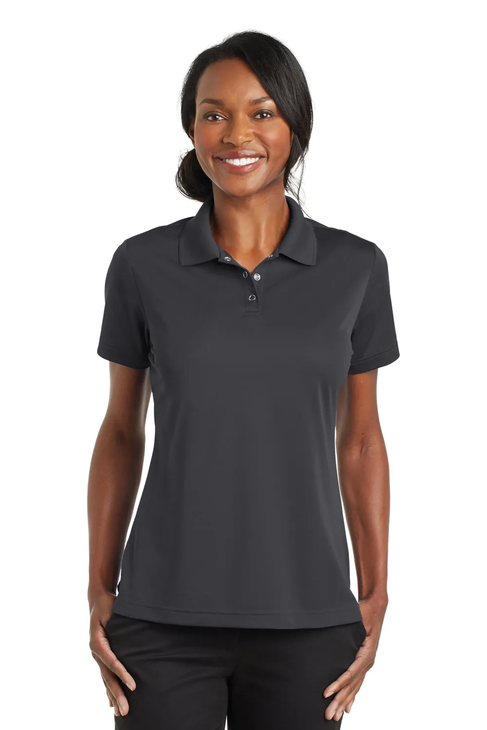 CornerStone Womens Gripper Moisture Wicking Short Sleeve Polo Shirt - Iron Grey - Closeout  Cheaper Clothing Cornerstone