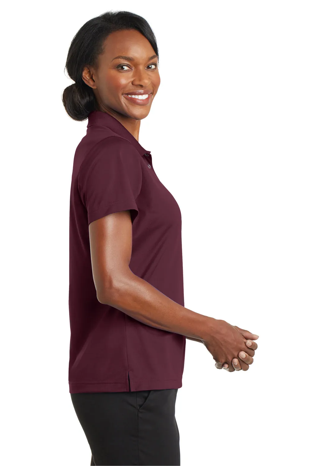 CornerStone Womens Gripper Moisture Wicking Short Sleeve Polo Shirt - Maroon - Closeout  Cheaper Clothing Cornerstone
